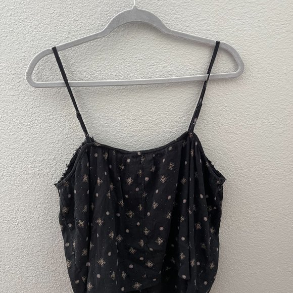 American Eagle - Black Floral Embroidered Tanktop - Picture 2 of 3